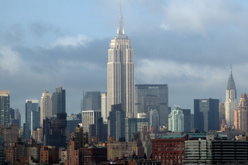 Blick von New Jersey auf das Empire State Building